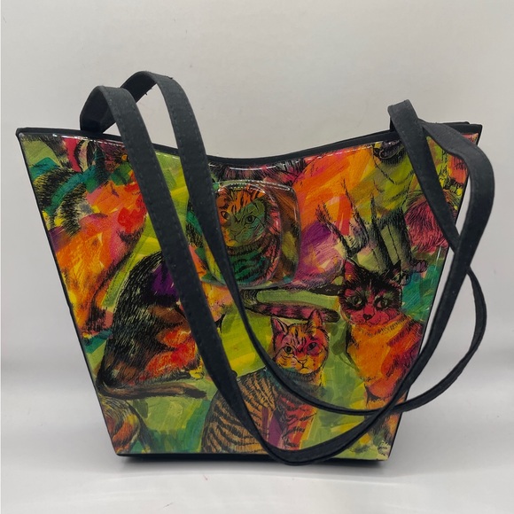 Colorful Cat Print Tote Bag - Picture 1 of 13